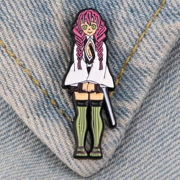 Demon Slayer Mitsuri Kanroji Japanese Anime Kimetsu no Yaiba Enamel Pins 328-1 - Picture 3 of 4